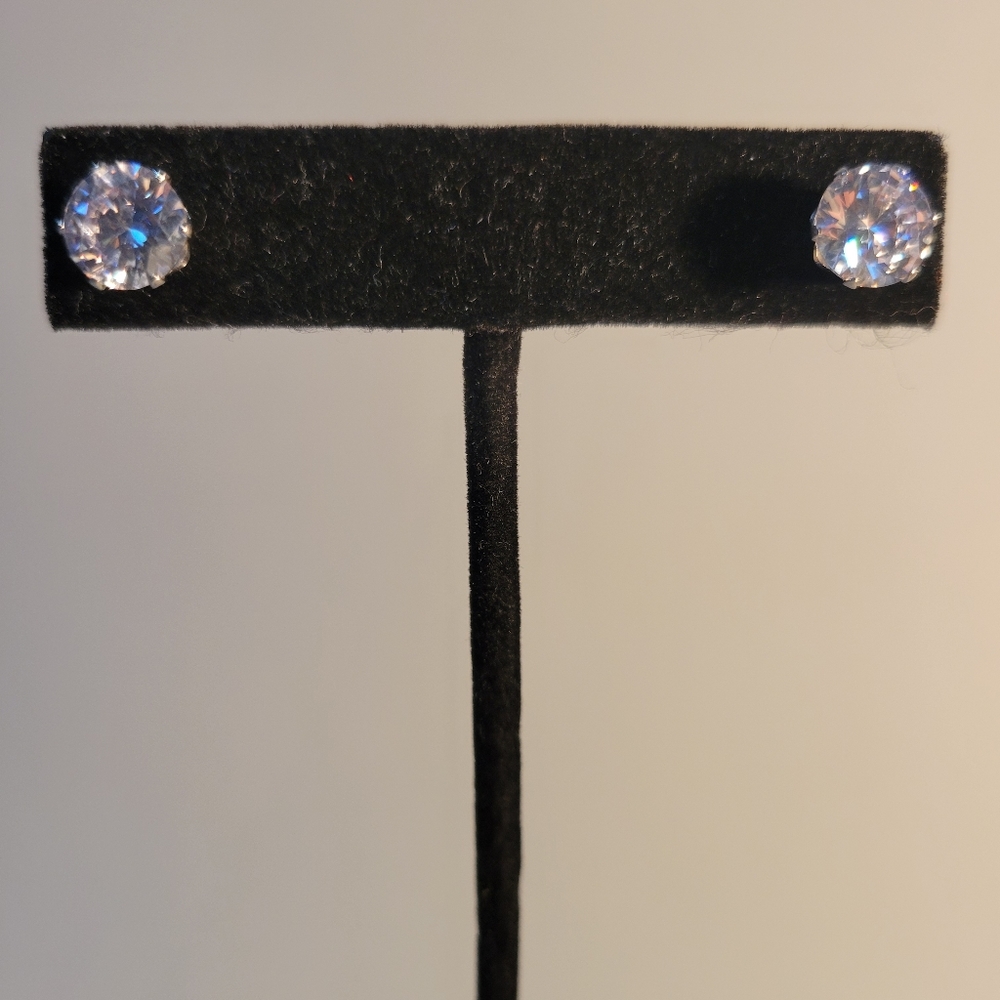 Simulated Diamond Earrings in Stainless Steel
